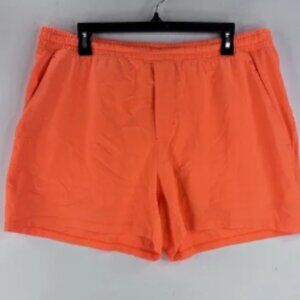 Lululemon‎ Pace Breaker Short 5" Linerless XXL Neon Orange Drawstring Stretch